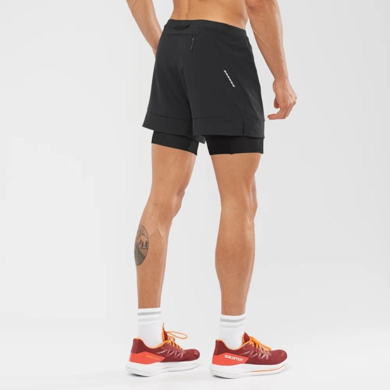 Black Salomon Cross 2in1 Men's Shorts | PH 68240I